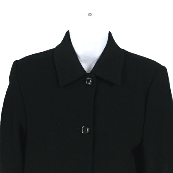 Valerie Stevens Black 3-Button Wool Jacket Blazer Womens 2P Petite - Picture 2 of 8